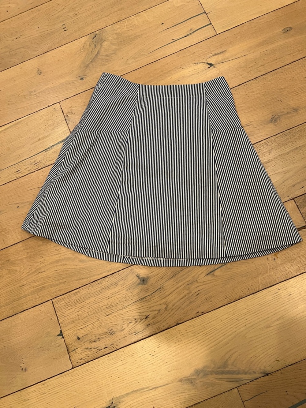 Striped Blue and White Circle Skirt, 0P